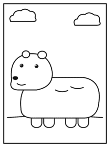Capybara coloring page