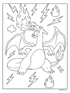 Charizard Breathing Fire Coloring Page