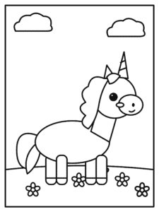 Cute Unicorn coloring page