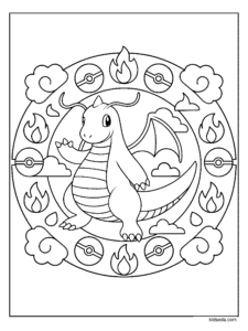 Dragonite Mandala Coloring Page