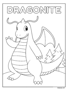 Dragonite Waving Coloring Page