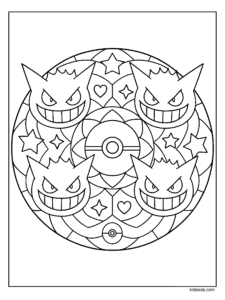 Gengar Mandala Coloring Page