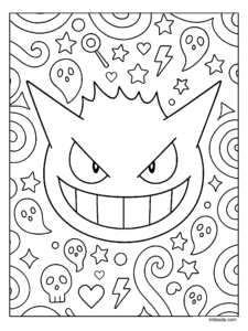 Gengar Wallpaper Coloring Page