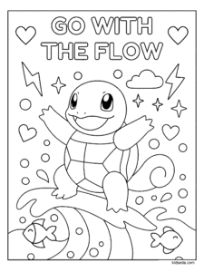 Go with the Flow Squirtle Coloring Page