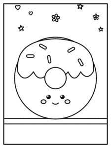 Kawaii Donut coloring page