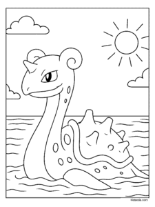 Lapras Swimming Coloring Page