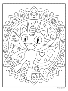 Meowth Mandala Coloring Page