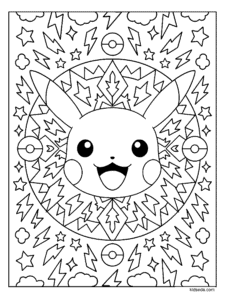 Pikachu Lightning Mandala Coloring Page