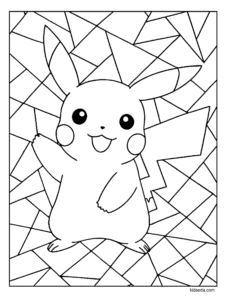 Pikachu Mosaic Coloring Page