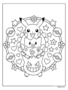 Pokémon Flower Mandala Coloring Page