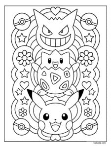 Pokémon Mandala Tower Coloring Page
