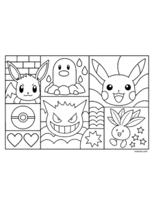 Pokémon Pattern Squares Coloring Page