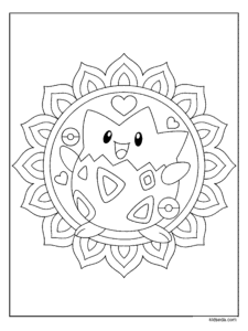 Togepi Poké Ball Mandala Coloring Page
