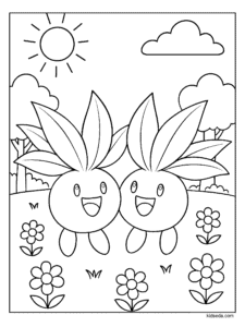 Two Oddish in the Sun Coloring Page