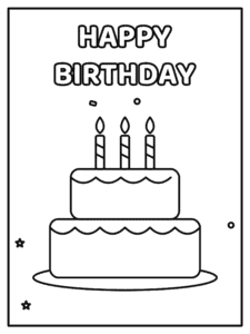 Two Tier Birthday Cake coloring page